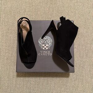 Vince Camuto black suede booties.